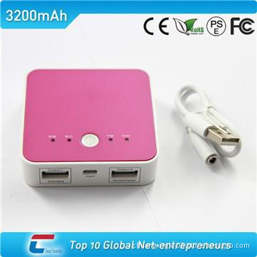 new 3200mAh power bank with doube USB outputs